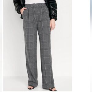Plaid High-Waisted Trousers